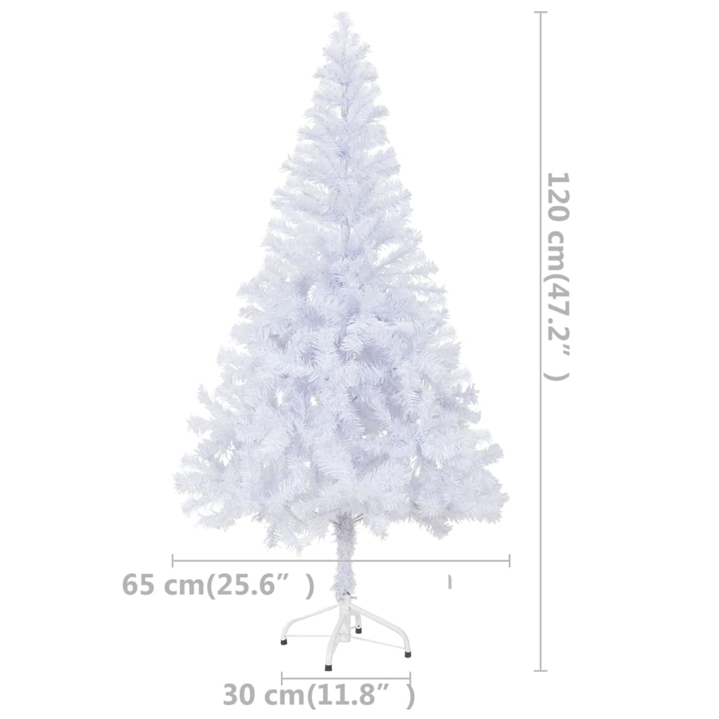 Medio Árbol De navidad artificial led y 230 ramas 120 cm vidaxl con luzes 65x12