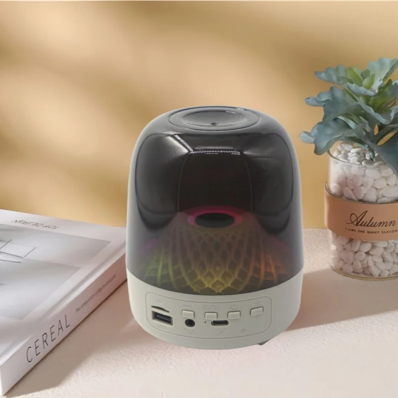 Altavoz Bluetooth (gris), Potente, Con Luces, Compatible Con Reproducción Tf/usb, Notificación De Pago.