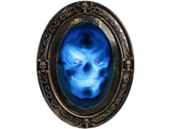 Espejo Ovalado Negro Y Dorado De Halloween Con Diseño De "casa Encantada", Decorado Con Motivos Terroríficos – "truco O Trato", Ergonómico