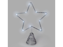 Guirnalda adorno luces navidad estrella arbol navidad luz blanco frio. 10 leds. uso interno protección ip20. 2 baterias aa