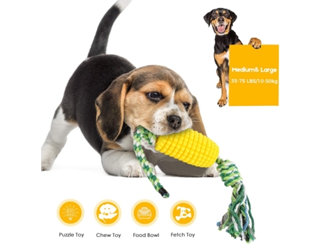 Indestructible Dog Toy Corncob Durable Dog Toothbrush Toy Positive ELKUAIE
