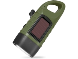 Linterna LED solar recargable con manivela, ideal para senderismo, camping y senderos, Tommy01