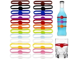 2026-6026-24 Marcadores De Bebidas De Silicona Reutilizables Para Vasos Copas Latas Identificación Fiesta