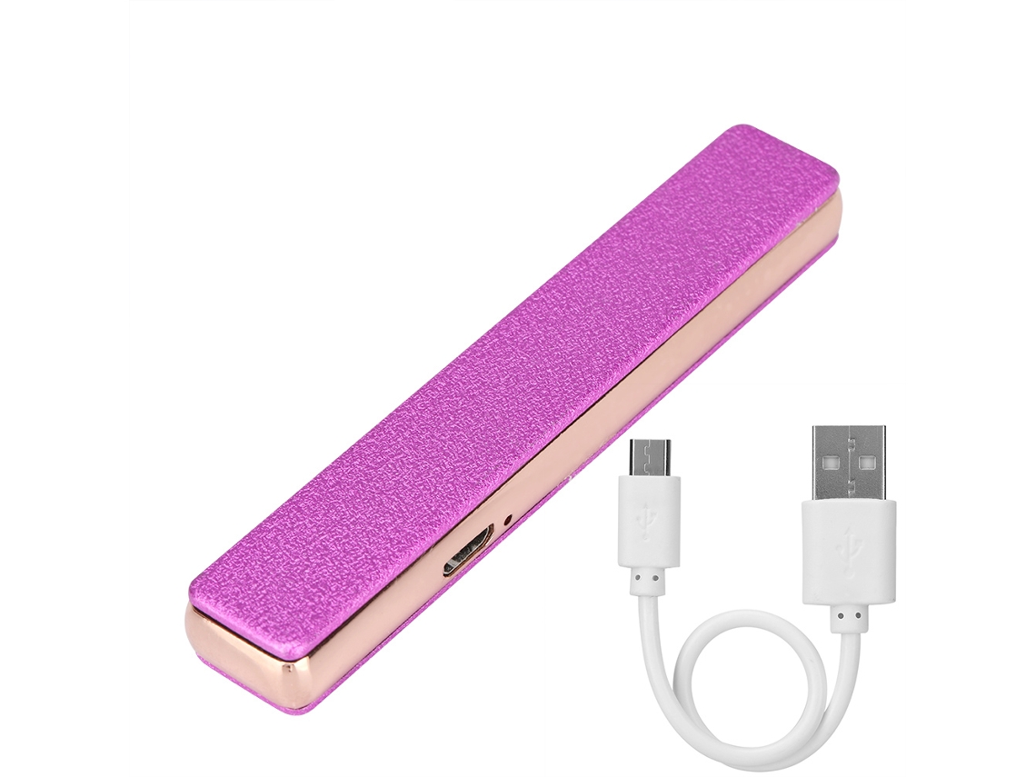 Encendedor Eléctrico Usb, Sin Llama, Resistente Al Viento, Recargable, Con Cable De Cobre Morado.
