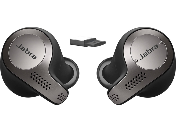 Auriculares Bluetooth True Wireless JABRA Evolve 65t (In Ear - Micrófono - Noise Cancelling - Negro)