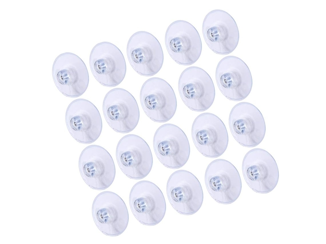 20 Ventosas Grandes De Plástico Pvc De 45 Mm (sin Gancho, Transparentes)