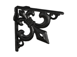 Soporte para estante antiguo Relaxdays, 2 unidades, hierro fundido, adorno de lirio, negro