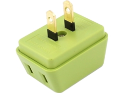 Adaptador De Corriente Ca 125 V 15 A Ee. Uu. - Enchufe De 1 A 3 Vías Verde