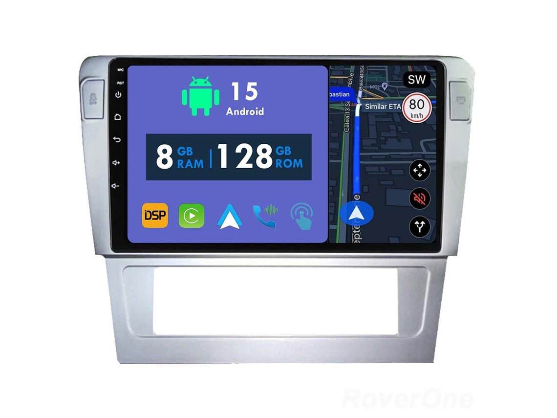 Coche Radio Android Auto Autoradio 8GB RAM 128G ROM CarPlay Navegación GPS Pantalla Táctil RoverOne para Volkswagen Passat B7 