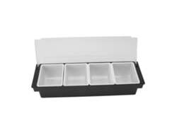 Cesta Para Especias Con Tapa Transparente, 4 Compartimentos, Diseño Desmontable, Plástico Resistente.