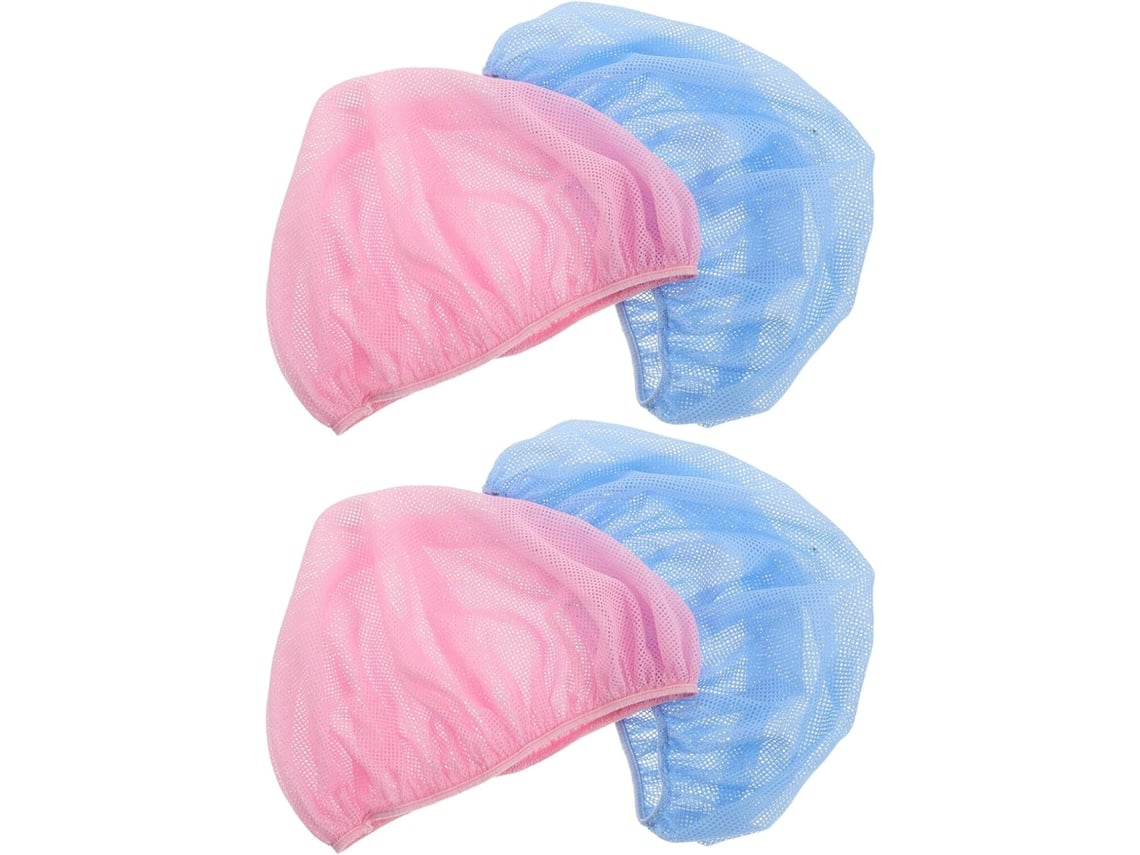 Juego de 4 gorros de dormir de malla transpirable con borde elástico, ajustables y lavables.
