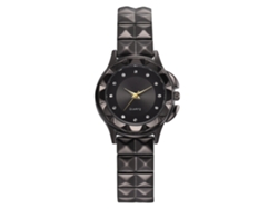 Reloj De Pulsera Casual De Moda Para Mujer Con Movimiento De Cuarzo Y Diamantes De Imitación Negros.