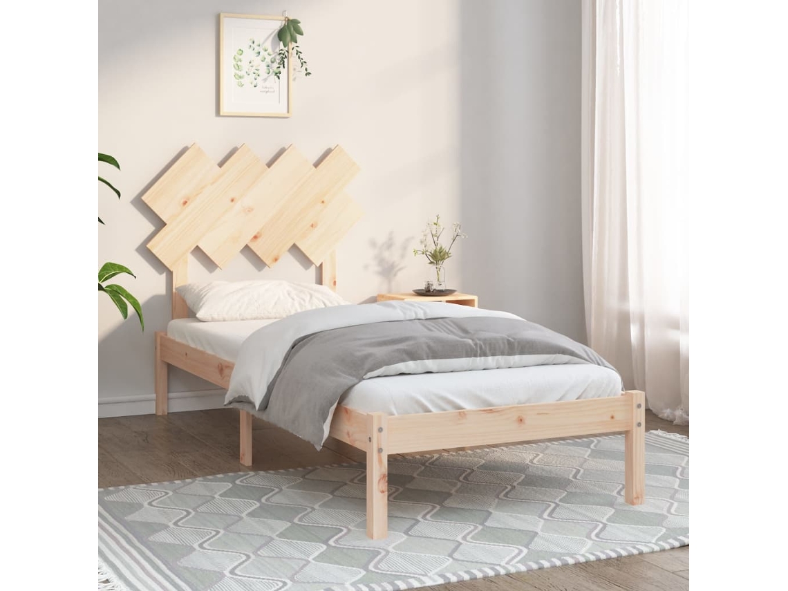 Estructura De Cama Madera Maciza 90x200 Cm
