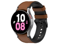 Correa de silicona y cuero negra para Samsung Galaxy Watch 5 con hebilla CSYY (40 mm/44 mm)
