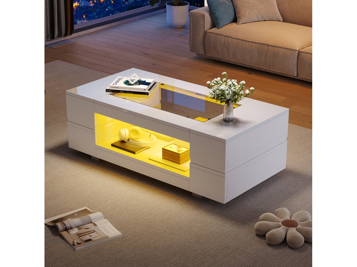 Mesa De Centro Led Con Control Mediante Aplicación Bluetooth, Ideal Para Fiestas, Oficinas Y Salas De Estar.