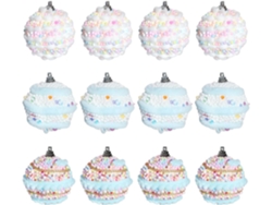 Bolas de espuma con purpurina, juego de 12 adornos para el árbol de Navidad, ideales para decorar cualquier ambiente | Slowmoose