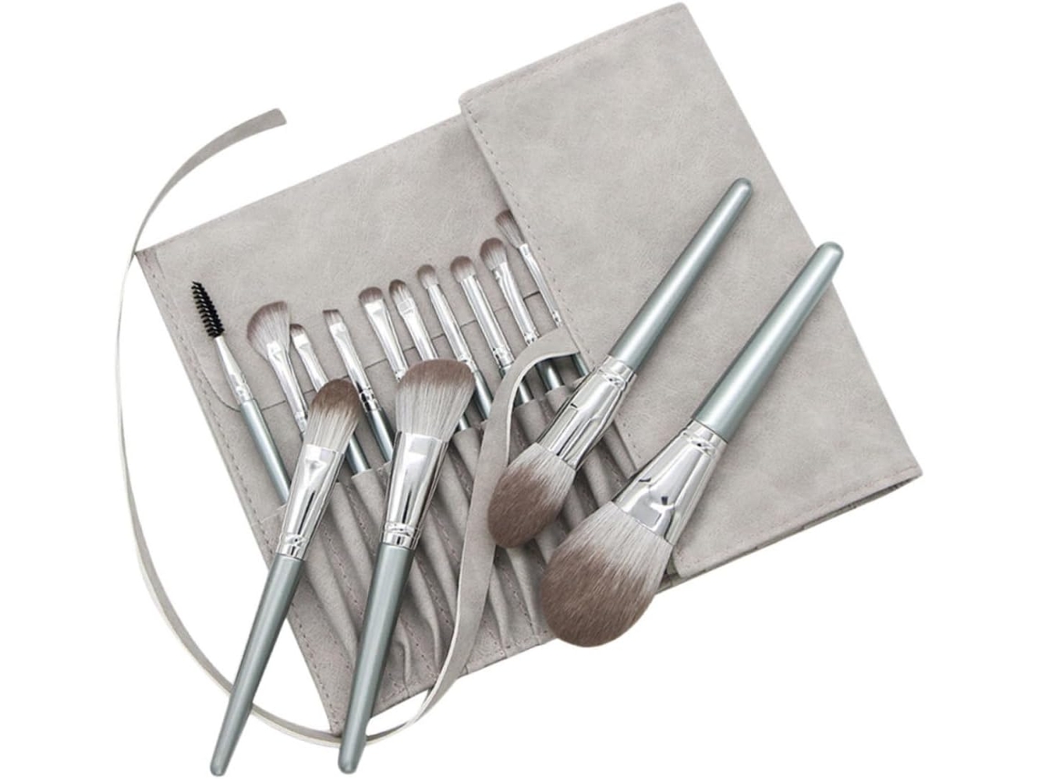 14 Pièces Kit De Maquillage Con Pinceaux Pinceau À Fond De Teint À Paupières Y Bolso De Rang...