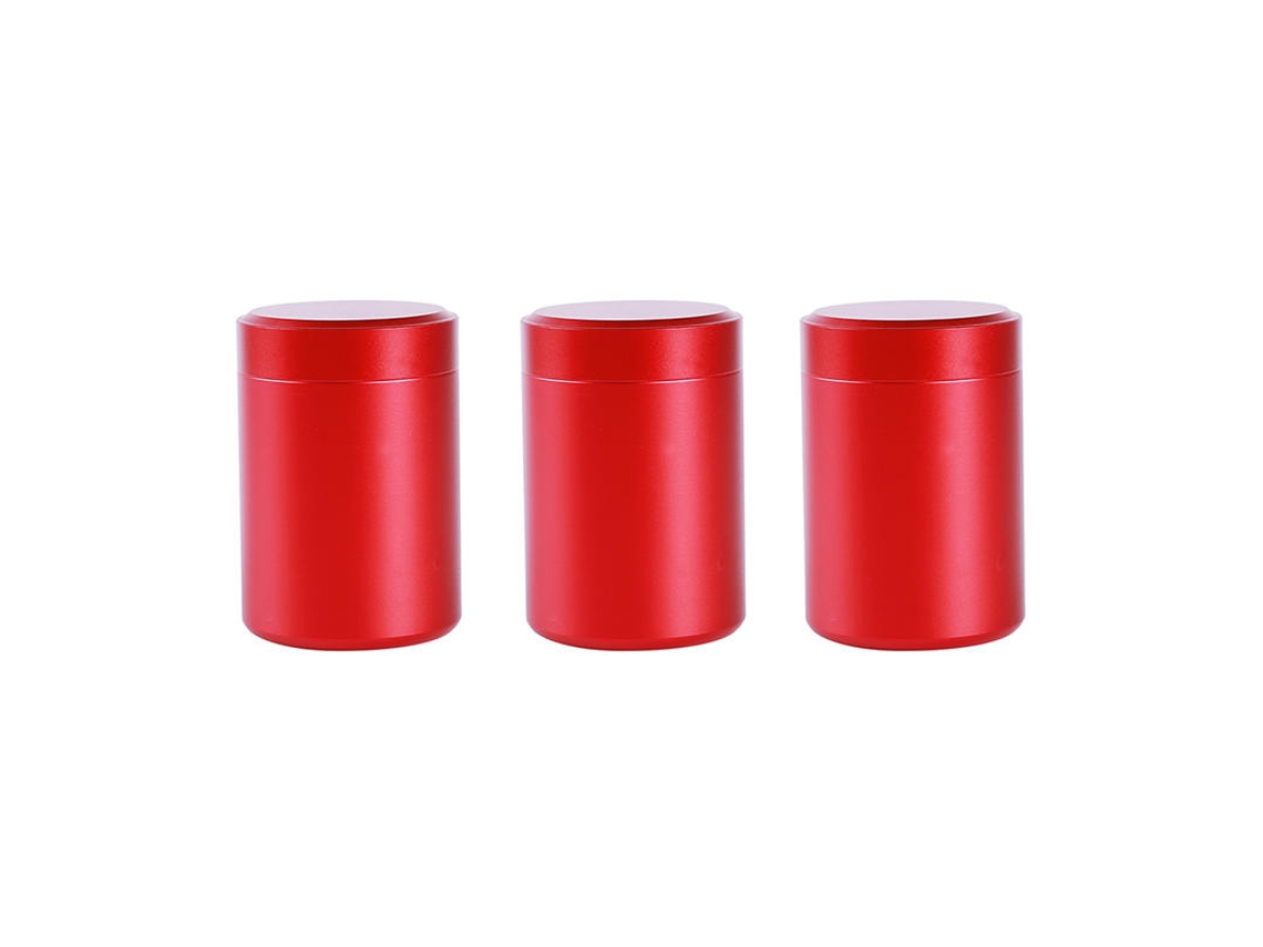(3 Piezas En Rojo) Mini Cajas De Té De Metal, Pequeños Contenedores Portátiles