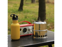 Hornillo De Leña Portátil Plegable De Acero Inoxidable Para Acampar, Hacer Senderismo, Picnics Y Barbacoas.