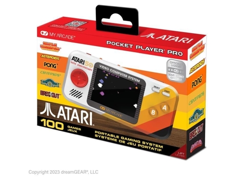 Consola portátil Atari Pocket Player Pro 100 juegos integrados Pantalla de alta resolución de 7 cm