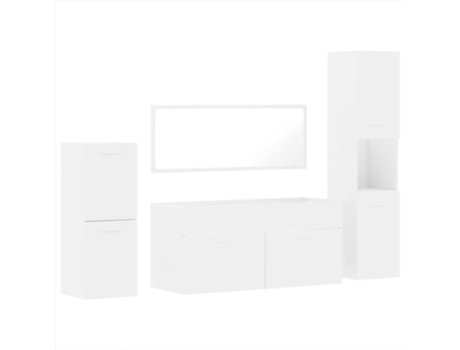 Conjunto 4 de muebles de baño VIDAXL madera contrachapada blanco