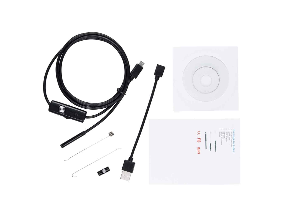 Cámara endoscópica para teléfono móvil, 7 mm, 2 m, 6 LED, HD, resistente al agua, para Android