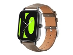 Bracelete Para Xiaomi Haylou Rs4 Plus Ls11 / Ls12 - Couro Preto - Cabeça Chata (20mm) Marrom