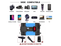 Inversor De Corriente De 500 W, De 12 V A 110 V, Con Carga Rápida Usb Y Protecciones De Seguridad.