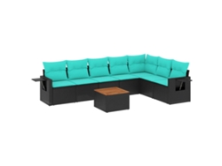 Maison Exclusive - Conjunto De Sofá De Jardín De 8 Piezas Con Cojines, De Poliratán Negro
