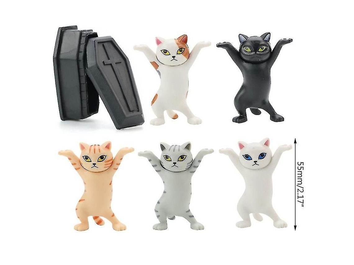 Soporte Para Teléfono Móvil Y Portalápices Con Gatos Bailando En Un Ataúd: Adornos Decorativos De Mesa.