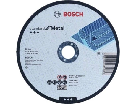 Disco Abrasivo BOSCH Steard para Metal - Direito - 180 mm - 22,23 mm para Amoladoras Grees con Porca de Bloqueo