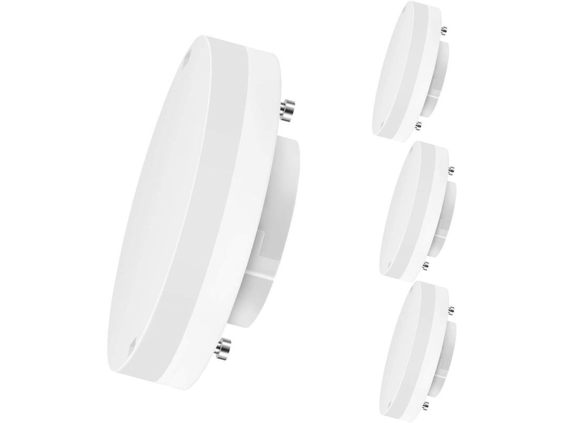 Bombillas Led Gx53 De 5w (equivalente A 40w), Luz Blanca Cálida De 3000k, 470 Lm, No Regulables. Paquete De 4 Unidades.