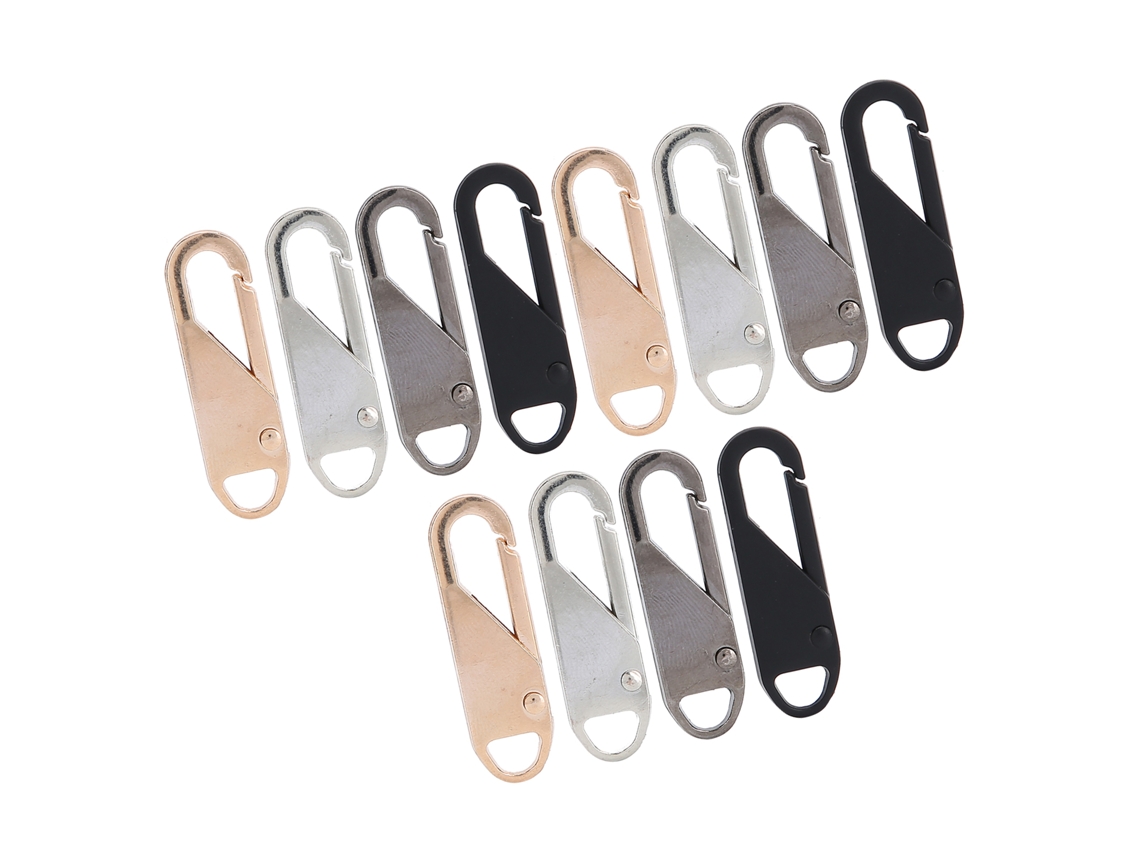 12 Cabezales De Cremallera Extraíbles De Aleación De Zinc Para Accesorios De Cremallera De Maletas Y Bolsos.