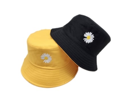 Sombrero De Pescador Para El Sol - Margarita - Negro Amarillo Sombrero De Pescador Para El Sol - Margarita - Negro Amarillo JEIIBRZUI