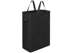 Cesta De Ropa Sucia Delgada Con Asas, Plegable, Negra