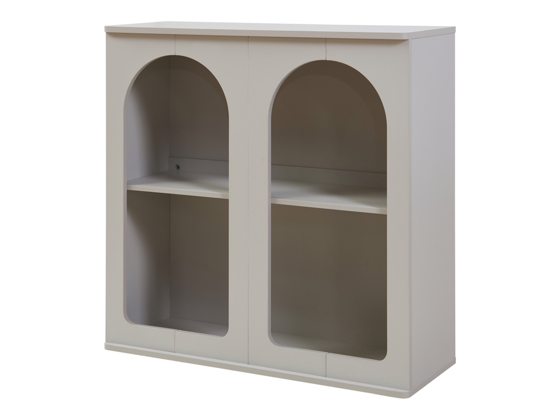 Aparador Trorhun de 4 compartimentos, MDF, 80x30x80 cm, gris, [EN.CASA]