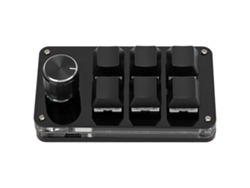 Teclado Mecánico Unimanual 6 Teclas Mini Keypad Gaming Con Knob, Programable De Atajos Para Juegos