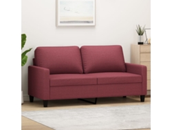 Sofá De 2 Plazas | Sofá De Salón | Sofá De Descanso De Tela Rojo Tinto 140 Cm Wsd732466