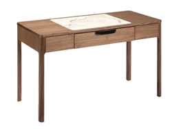 Tocador ANGEL CERDÁ. 7043 (Marrón, Blanco - MDF, Vidrio - 120 x 55 x 76 cm)