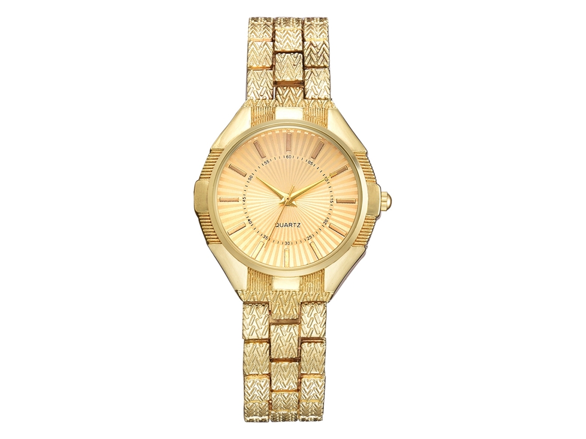 Reloj De Pulsera Para Mujer De Alliage Fashion Business, Analógico, De Cuarzo, Con Pantalla Dorada.