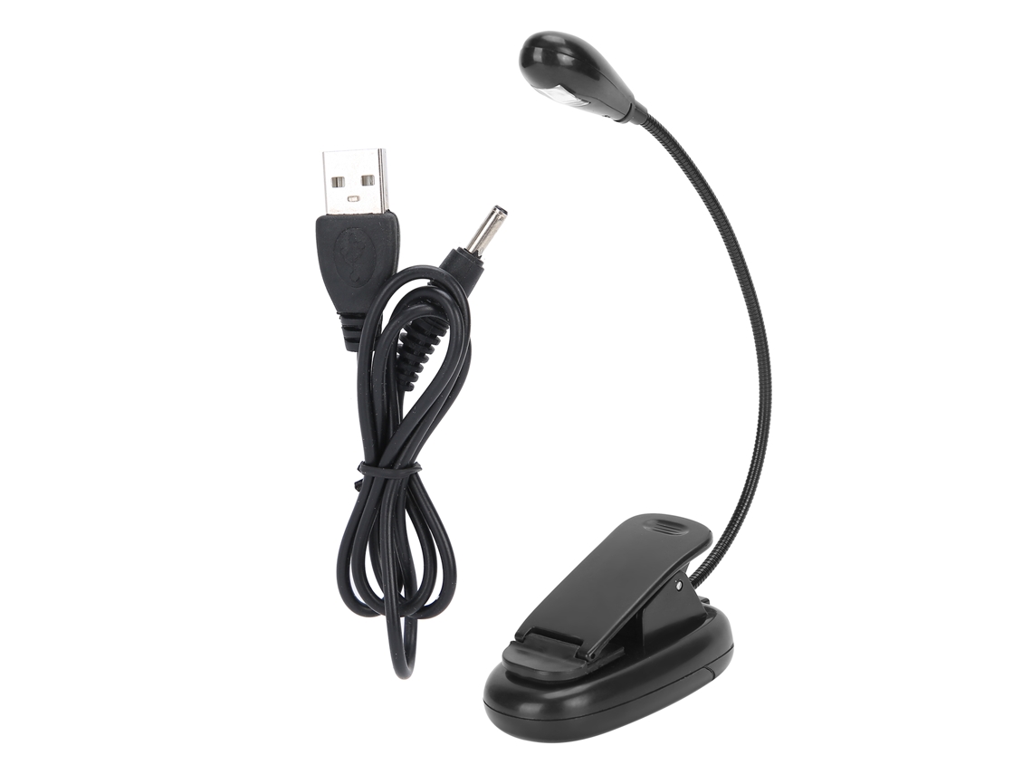 Lámpara LED con clip 2026 con rotación de 360 grados, luz de lectura blanca de 5000k/6000k.