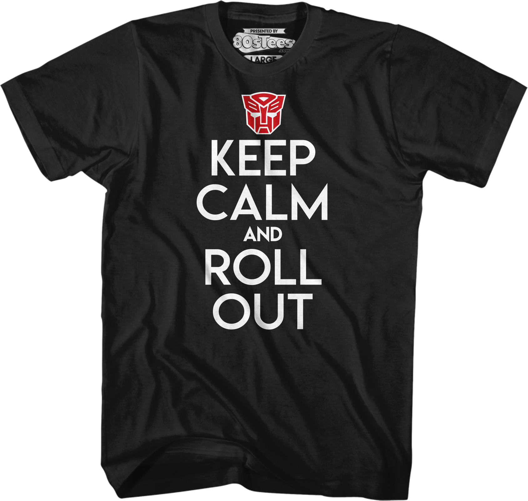Camisetas Unisex DEEPSTONE Autobots Keep Calm And Roll Out Transformers Negro (M)