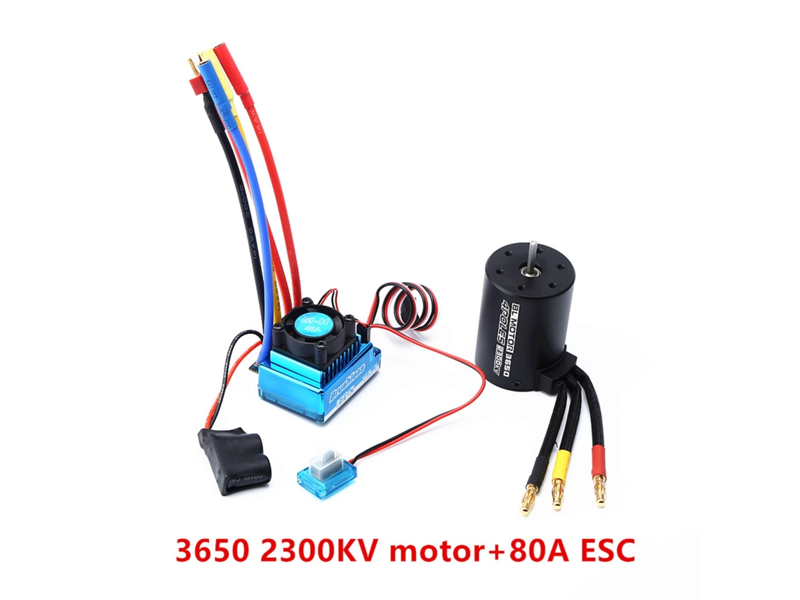 Motor Sin Escobillas 3650 2300kv Con Esc De 80a Para Coches Y Barcos Teledirigidos Hsp Hpi Wltoys A Escala 1:8/1:10.