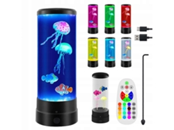 Lámpara de lava LED Rosewell con diseño de medusas y peces payaso