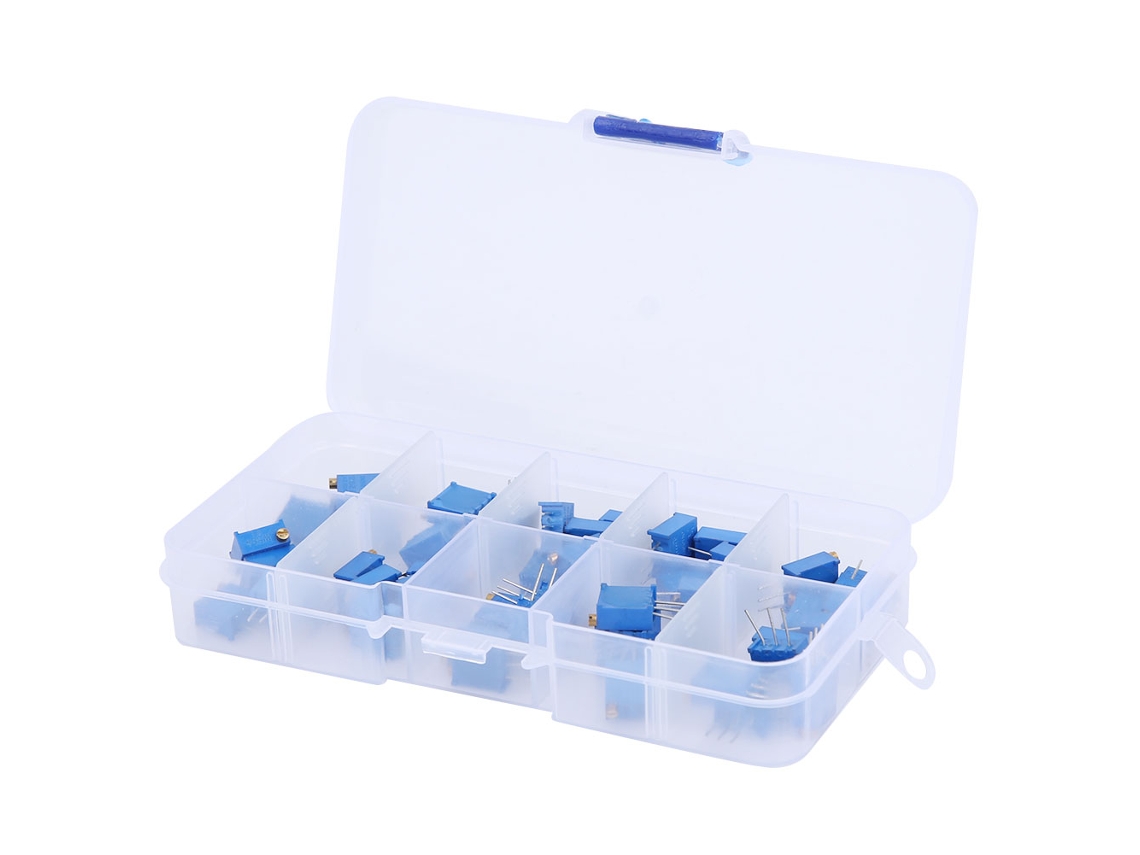 Kit de 50 Potenciómetros Ajustables 3296w con 10 Valores Diferentes