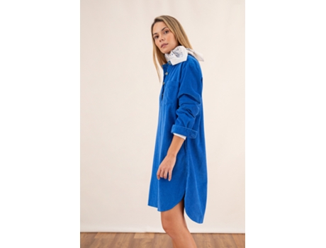 Vestido de Mujer THROTTLEMAN Pana Algodón Azul (M)