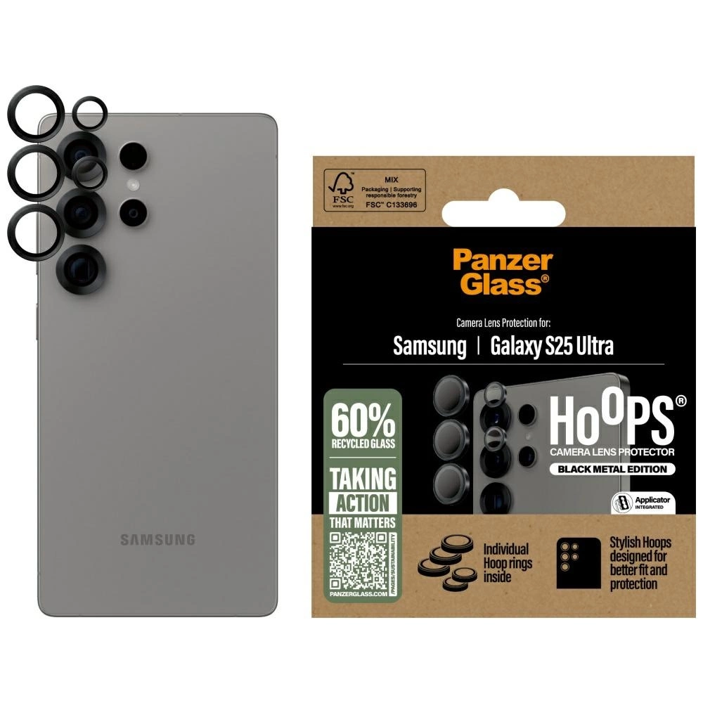 PANZERGLASS Protector de lente de cristal templado para Samsung Galaxy S25