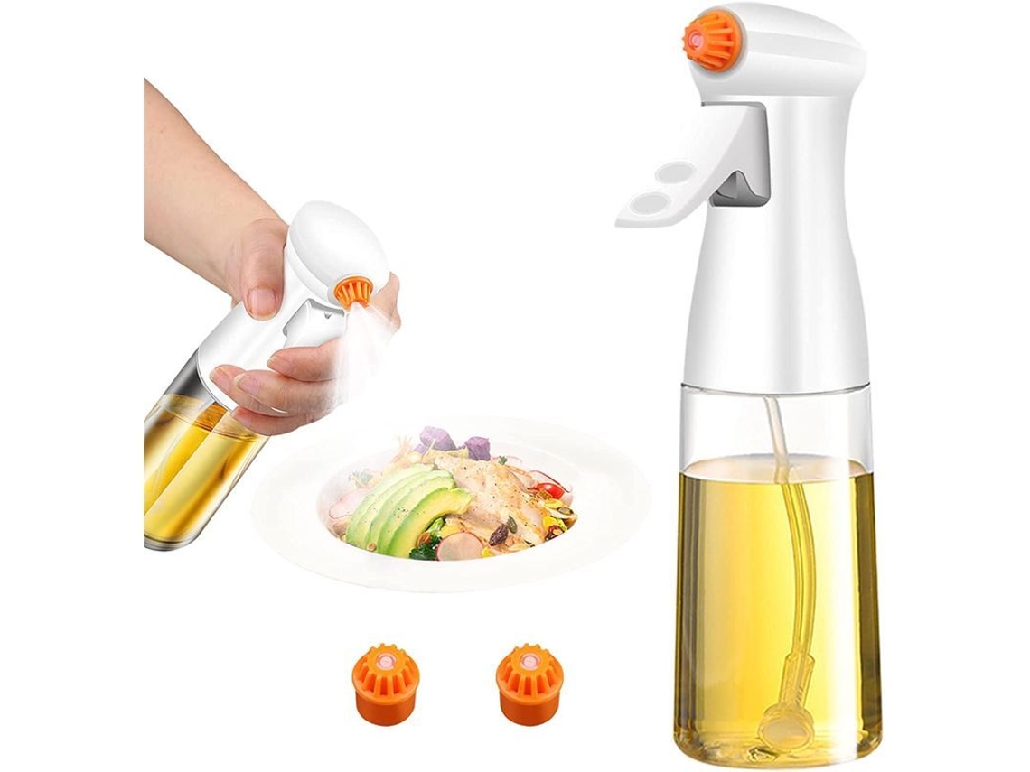 2026-33844-botella Atomizadora De Aceite De 210ml Vidrio Premium Con 3 Boquillas Para Cocina Saludable