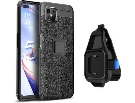 Funda Oppo Reno4 Z 5G Rugged Leather con Soporte de Cintura Negro