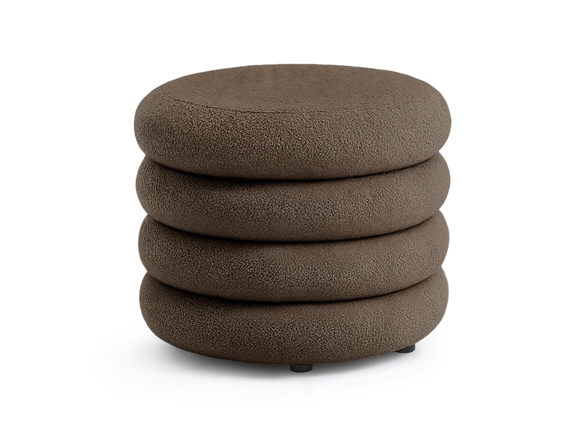 Pouf Contenedor Cilíndrico En Tejido Teddy 55 Cm Mollis Bronce